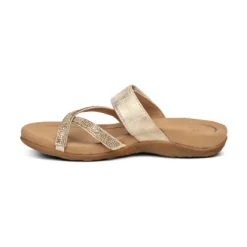 Aetrex Izzy Sparkle Gold Women's Comfort Sandal
