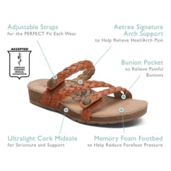 Aetrex Josie Ginger Women's Braided Slide SC222