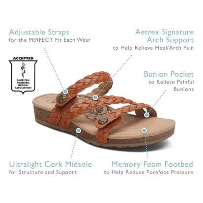 Aetrex Josie Ginger Women's Braided Slide SC222