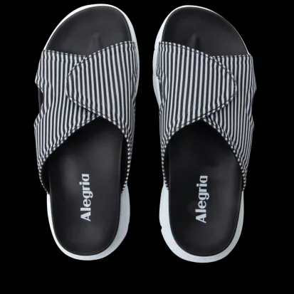 Alegria Sunie Stripes Women's Sport Slide Sandal