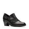 Clarks Emily2 Cove Black Leather SlipOn
