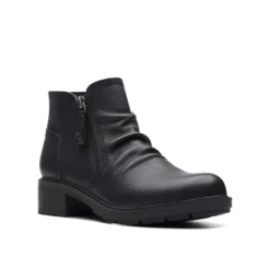 Clarks Hearth Dove Women's Black Leather Boot