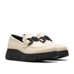 Clarks Loriini Izzy Cream Leather Loafers