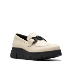 Clarks Loriini Izzy Cream Leather Loafers