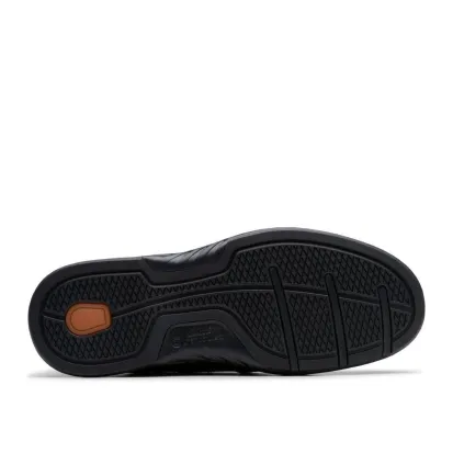 Clarks Men's Un Briley Step Black Leather Slip-On