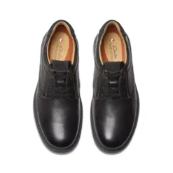 Clarks Un Briley Pace Men's Black Leather Shoes