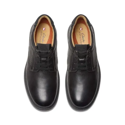 Clarks Un Briley Pace Men's Black Leather Shoes