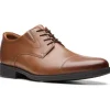Clarks Whiddon Cap Mens Dress Comfort  Brown Leather