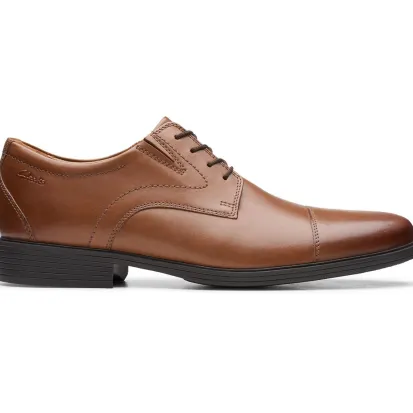 Clarks Whiddon Cap Mens Dress Comfort Brown Leather