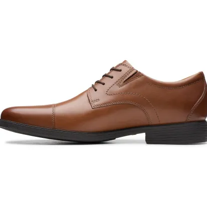 Clarks Whiddon Cap Mens Dress Comfort Brown Leather