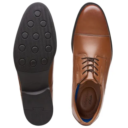 Clarks Whiddon Cap Mens Dress Comfort Brown Leather