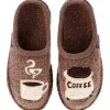 Haflinger Coffee soft, natural wool Slipper