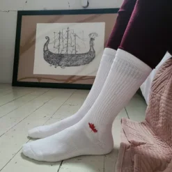 J.B.Fields Canadian Bamboo Crew Sock White