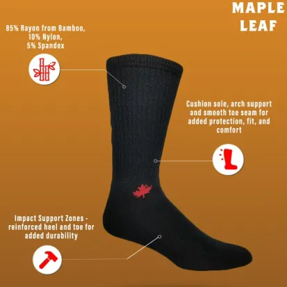 J.B.Fields Canadian Bamboo Crew Sock Black