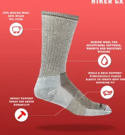 J.B.Fields Hiker GX Merino Socks