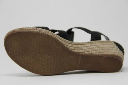 Ladies Rieker 624B4-00 Decorative Wedge Sandal