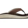 Olukai Ulele Men's Beach Sandals in Dark Wood - Canadian Footwear