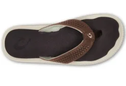 Olukai Ulele Men's Beach Sandals in Dark Wood - Canadian Footwear