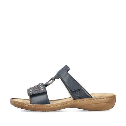 Rieker 60842-14 Navy Women's Slide Sandal