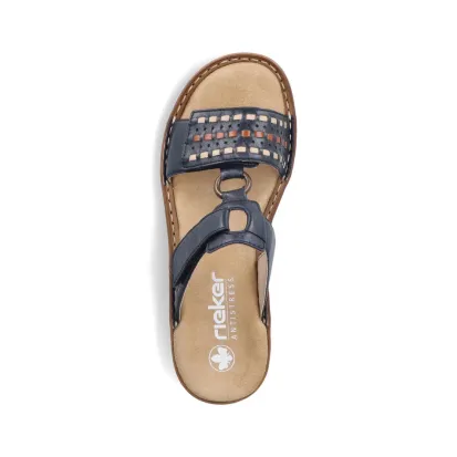 Rieker 60842-14 Navy Women's Slide Sandal