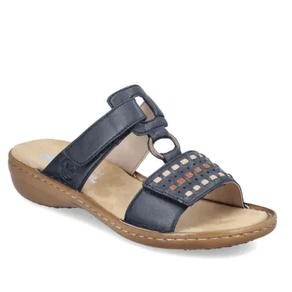 Rieker 60842-14 Navy Women's Slide Sandal