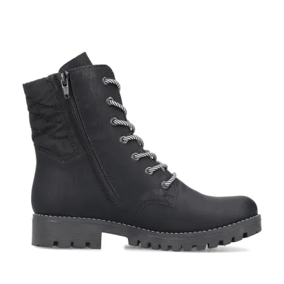 Rieker 78520-00 Women's Lined Lace Up Ankle Boot